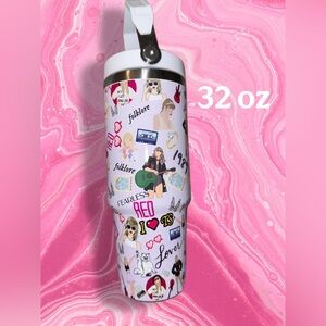 Pink Taylor Swift Themed Tumbler